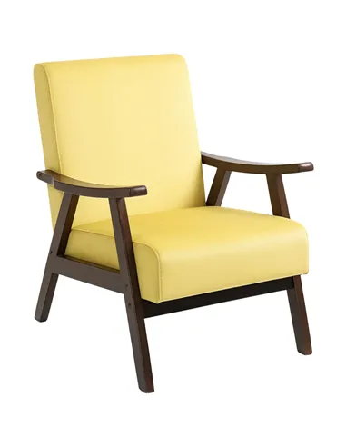 HOMCOM Nordic Accent Chair, Upholstered Velvet Armchair with Solid Wood Frame and Soft Thick Padded for Living Room, Bedroom, Ch