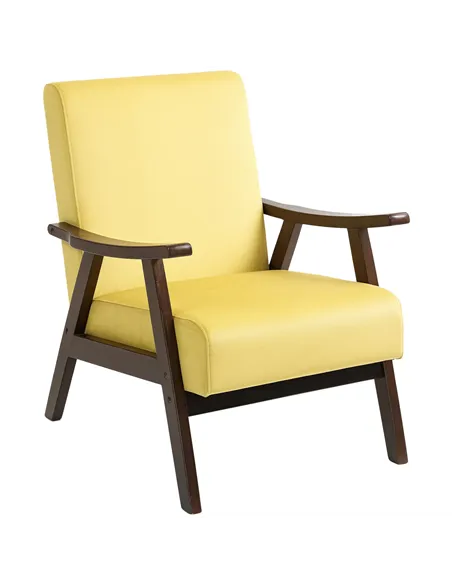 HOMCOM Nordic Accent Chair, Upholstered Velvet Armchair with Solid Wood Frame and Soft Thick Padded for Living Room, Bedroom, Ch