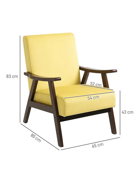 HOMCOM Nordic Accent Chair, Upholstered Velvet Armchair with Solid Wood Frame and Soft Thick Padded for Living Room, Bedroom, Ch