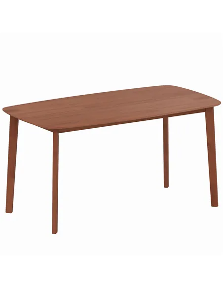 HOMCOM Pine Wood Rectangular Dining Table - Light Brown