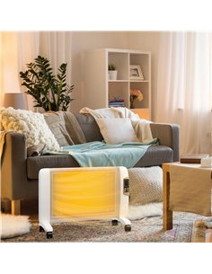 HOMCOM Mica Electric Space Heater, Portable Heater for Home with 2 Heat Settings, Living Room, Study, Garage, Adjustable Tempera 2
