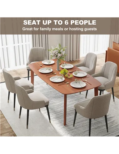 HOMCOM Pine Wood Rectangular Dining Table - Light Brown