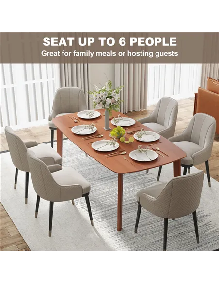 HOMCOM Pine Wood Rectangular Dining Table - Light Brown