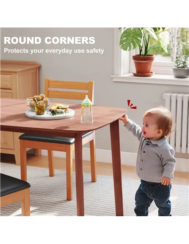 HOMCOM Pine Wood Rectangular Dining Table - Light Brown