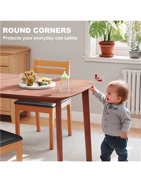 HOMCOM Pine Wood Rectangular Dining Table - Light Brown