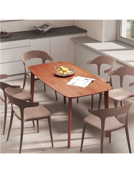 HOMCOM Pine Wood Rectangular Dining Table - Light Brown