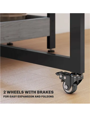 HOMCOM Four-Person Drop Leaf Table - Grey Wood-Effect