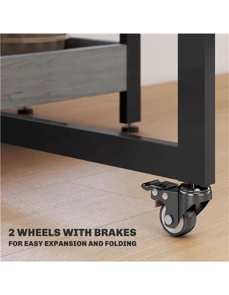 HOMCOM Four-Person Drop Leaf Table - Grey Wood-Effect