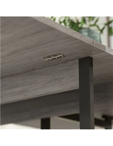 HOMCOM Four-Person Drop Leaf Table - Grey Wood-Effect