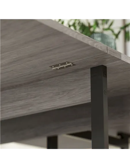 HOMCOM Four-Person Drop Leaf Table - Grey Wood-Effect