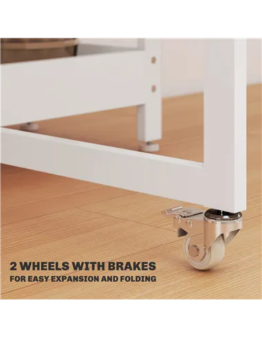 HOMCOM Four-Person Drop Leaf Table - White