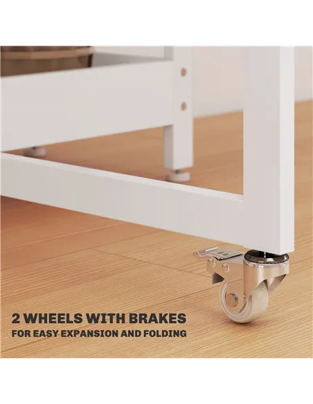 HOMCOM Four-Person Drop Leaf Table - White