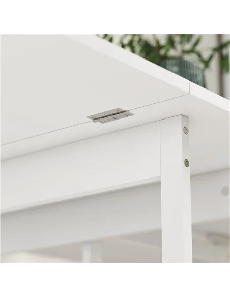 HOMCOM Four-Person Drop Leaf Table - White