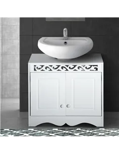HOMCOM Bathroom Under Sink Storage Cabinet 2 Door Wooden Cupboard Vanity Units 2