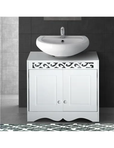 HOMCOM Bathroom Under Sink Storage Cabinet 2 Door Wooden Cupboard Vanity Units