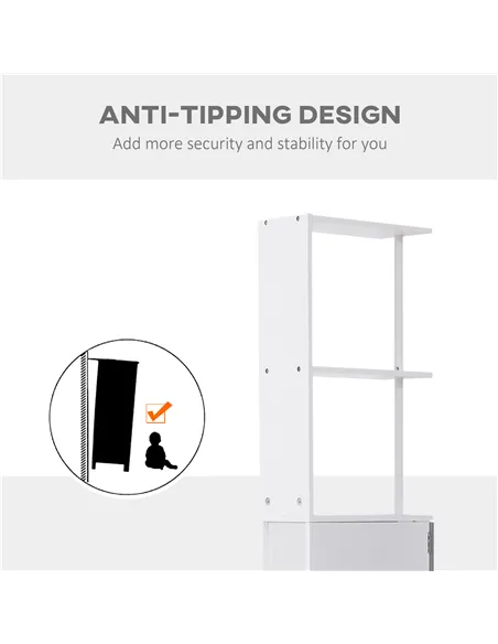 HOMCOM Tall Bathroom Cabinet, Freestanding Bathroom Storage Cabinet with 2-Tier Shelf and Drawers, Narrow Cupboard Storage Unit,
