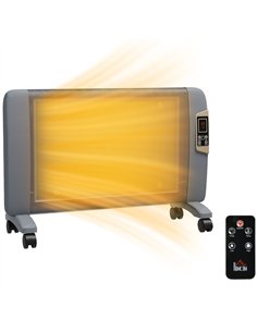 HOMCOM Mica Electric Space Heater, Portable Heater for Home with 2 Heat Settings, Living Room, Study, Garage, Adjustable Tempera