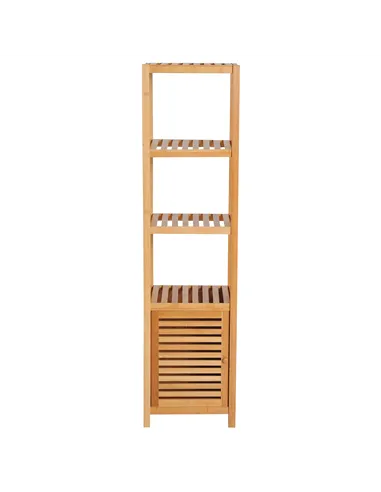 HOMCOM 140cm Tall Bathroom Cabinet, Freestanding Storage Unit w/ 3 Shelves, Utility Organiser Cupboard for Home Kitchen