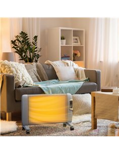 HOMCOM Mica Electric Space Heater, Portable Heater for Home with 2 Heat Settings, Living Room, Study, Garage, Adjustable Tempera 2