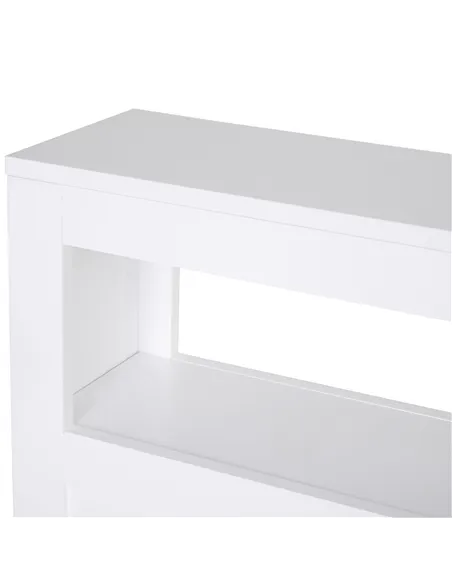 HOMCOM 72x16cm Narrow Bathroom Storage Unit w/ 2 Drawers Open Top 4 Wheels Slimline Modern Rolling Home Organisation