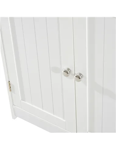 HOMCOM Under Sink Bathroom Storage Cabinet 2 Layers Vanity Unit Wooden - White