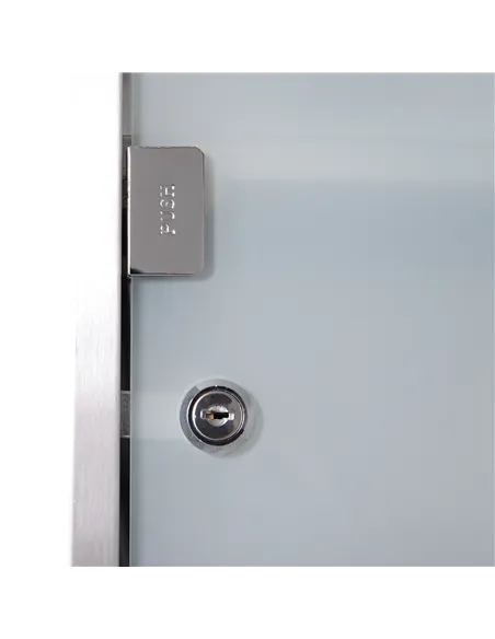 HOMCOM Stainless Steel wall mounted Medicine Cabinet with 2 Shelves + Security Glass Door Lockable 48 cm(H)