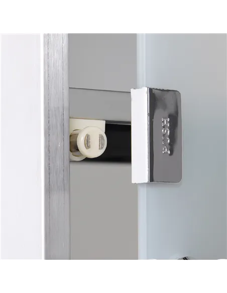 HOMCOM Stainless Steel wall mounted Medicine Cabinet with 2 Shelves + Security Glass Door Lockable 48 cm(H)
