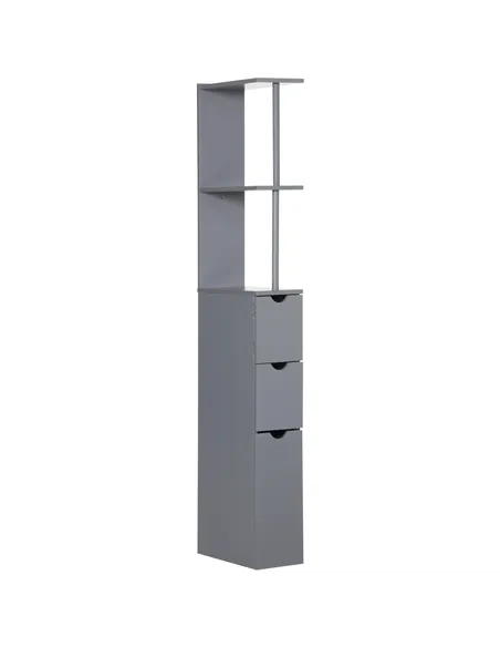 HOMCOM Tall Bathroom Cabinet, Freestanding Bathroom Storage Cabinet with 2-Tier Shelf and Drawers, Narrow Cupboard Storage Unit,