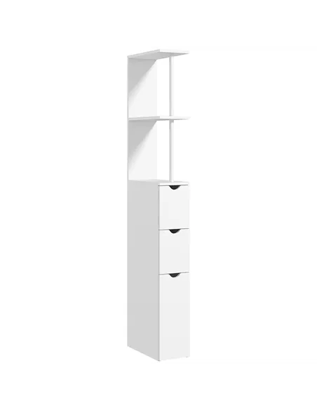 HOMCOM Slim Bathroom Storage Cabinet with Drawers, Tall Bathroom Cupboard with 2-Tier Shelf, White