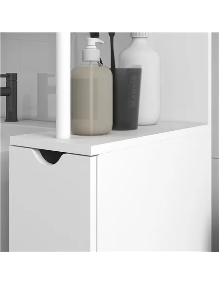 HOMCOM Slim Bathroom Storage Cabinet with Drawers, Tall Bathroom Cupboard with 2-Tier Shelf, White