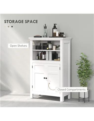 HOMCOM Multi-Storage Modern Bathroom Cabinet - White