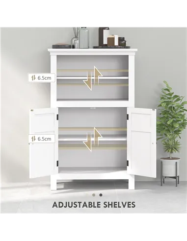 HOMCOM Multi-Storage Modern Bathroom Cabinet - White