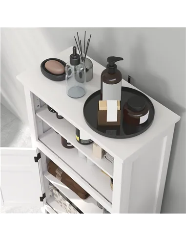 HOMCOM Multi-Storage Modern Bathroom Cabinet - White