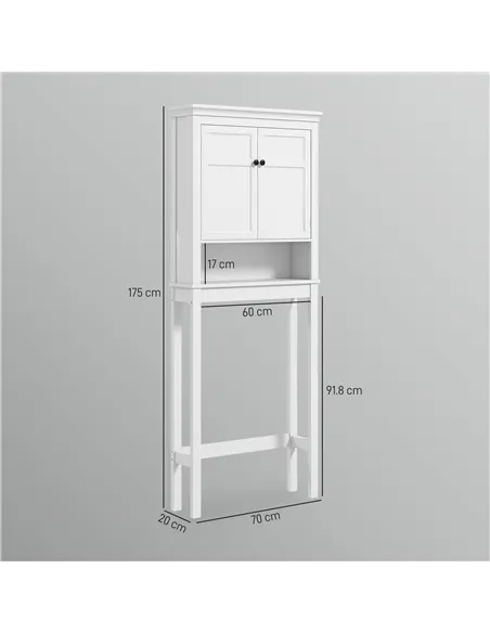 HOMCOM Over-Toilet/Appliance Storage Cabinet - White
