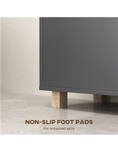 HOMCOM Freestanding Bathroom Cabinet, Bathroom Storage Unit, Bathroom Storage Cabinet with Open Compartments and Double Doors