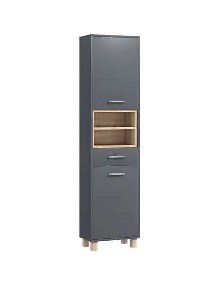 HOMCOM Tall Bathroom Storage Cabinet, Bathroom Storage Unit, Freestanding Bathroom Cabinet with Open Shelves and Drawer