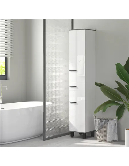 HOMCOM 190cm Slim Bathroom Storage Cabinet - White