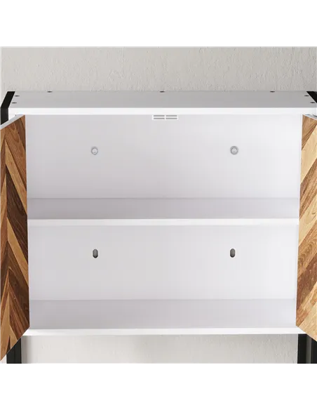 HOMCOM Bathroom Cabinet Wall Mounted, Bathroom Wall Cabinet Medicine Cabinet with 2 Doors, Adjustable Shelf, Walnut
