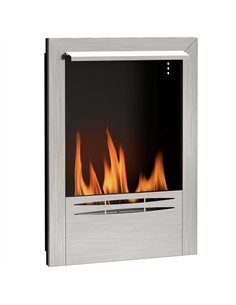 HOMCOM Stainless Steel Ethanol Fireplace Insert, Bioethanol Fire, Indoor Ethanol Burner with 0.9 Litres Volume, Cover Lid, Burns