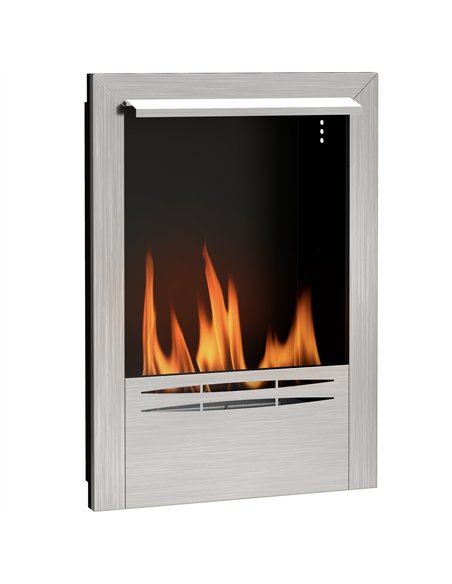 HOMCOM Stainless Steel Ethanol Fireplace Insert, Bioethanol Fire, Indoor Ethanol Burner with 0.9 Litres Volume, Cover Lid, Burns