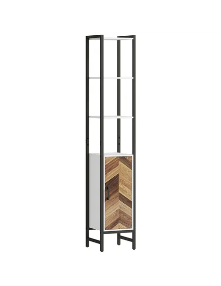 HOMCOM Tall Bathroom Cabinet with 3 Shelves, Slim Storage Cabinet with Adjustable Shelf, Narrow Tallboy Cupboard, Bathroom Stora