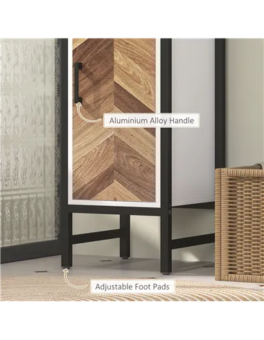 HOMCOM Tall Bathroom Cabinet with 3 Shelves, Slim Storage Cabinet with Adjustable Shelf, Narrow Tallboy Cupboard, Bathroom Stora