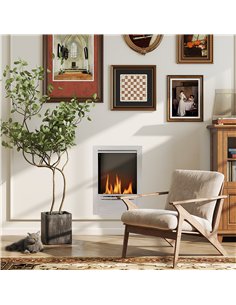 HOMCOM Stainless Steel Ethanol Fireplace Insert, Bioethanol Fire, Indoor Ethanol Burner with 0.9 Litres Volume, Cover Lid, Burns 2