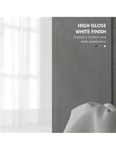 HOMCOM Modern Under-Sink Bathroom Cabinet - High Gloss White