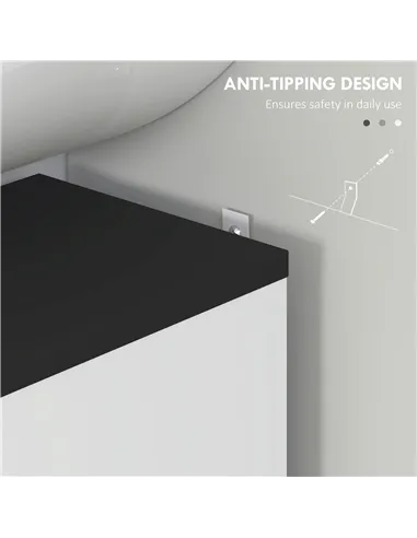 HOMCOM Modern Under-Sink Bathroom Cabinet - High Gloss White