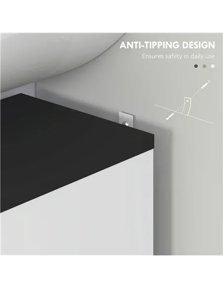 HOMCOM Modern Under-Sink Bathroom Cabinet - High Gloss White