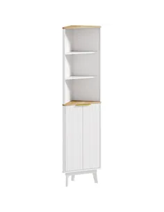 HOMCOM Tall Bathroom Storage Cabinet, Slim Bathroom Storage Unit with Doors and Adjustable Shelves, Freestanding Bathroom Cabine