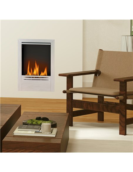 HOMCOM Stainless Steel Ethanol Fireplace Insert, Bioethanol Fire, Indoor Ethanol Burner with 0.9 Litres Volume, Cover Lid, Burns