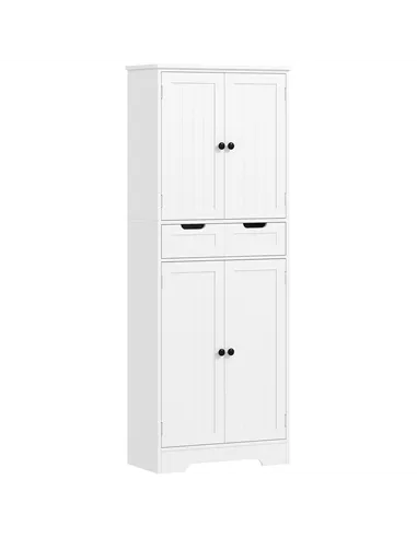HOMCOM Tall Bathroom Storage Cabinet - White