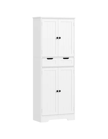 HOMCOM Tall Bathroom Storage Cabinet - White